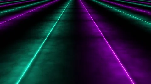 Flying down a corridor of neon lines Stock Footage 143136437