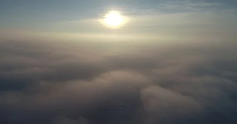 Flying down in to the fog over the river and forest, timelapse Stock-Footage 104801885