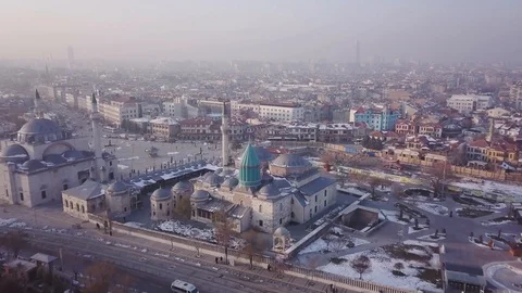 Flying down to mevlana Stock Footage 102597060