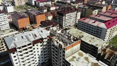 Flying down over an abandoned building. Stock Footage 124754978