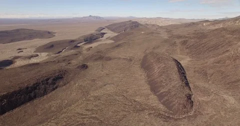 Flying down over California desert Stock Footage 81048980