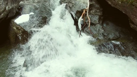 Flying Down a Spring Time River in Vermont 4K Stock Footage 127594332