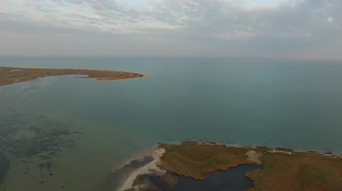 Flying down toward the seashore Stock-Footage 68157693