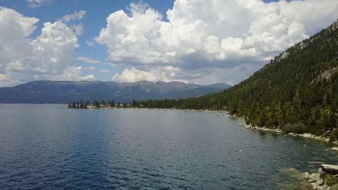 Flying Down Towards The Water Stock Footage 81009844