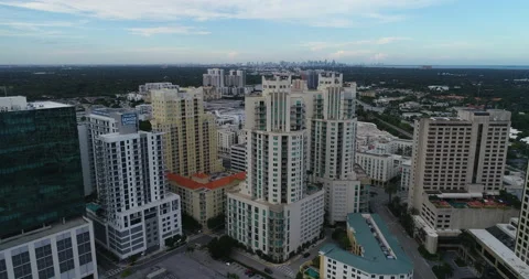 Flying into downtown Kendall Stock Footage 160506223