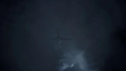 Flying Dragon Crossing the Sky Through a Lightning Storm Stock Footage 78445695