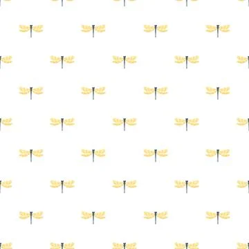 Flying dragonfly insect design creating seamless pattern Stock Illustration