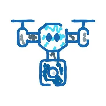 Flying drone with camera for aerial videography 스톡 일러스트