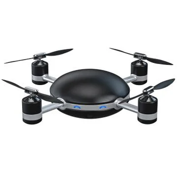 Flying drone with camera Stock Illustration