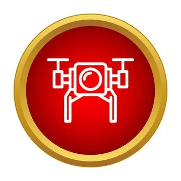 Flying drone with camera line icon design Stock Illustration