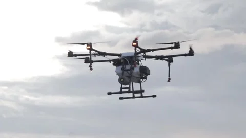 Flying drone equipment in the sky Video stock 273210866