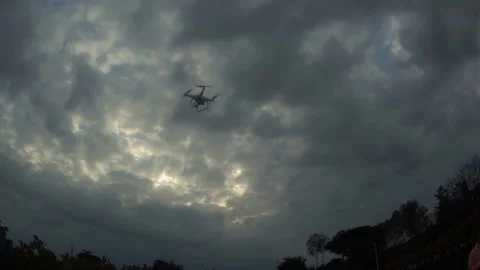 Flying drone flies high into the sky 스톡 동영상 102121832