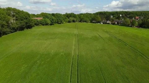 Flying a drone on a green field. Stock Footage 131535071