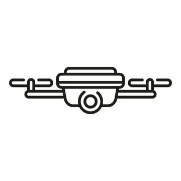 Flying drone icon outline vector. Aerial secure Stock Illustration