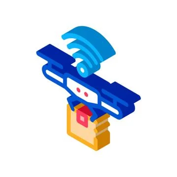 Flying Drone isometric icon vector illustration Stock Illustration