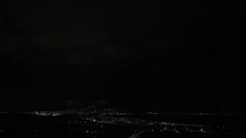 Flying a drone in a Lightning storm Stock Footage 288740908