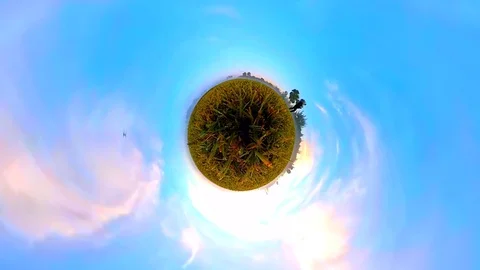 Flying Drone Little Planet Stock Footage 83667695