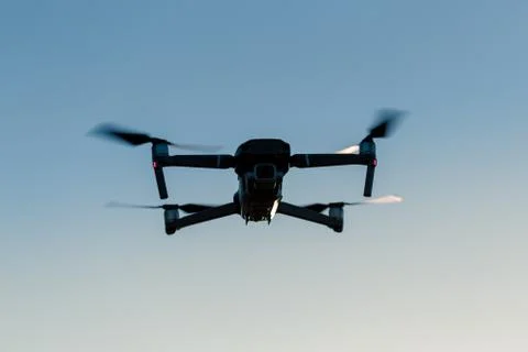Flying drone like Mavic 2 Pro. Foto stock