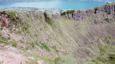 Flying with Drone on Mountain Volcano Agung on Bali - Indonesia 스톡 동영상 125019367