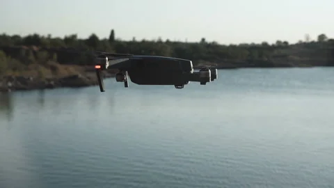 Flying drone in nature Stock Footage 100558023