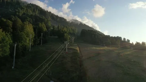 Flying drone over beautiful mountains among clouds. 库存影片 150307858
