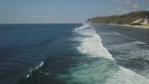 Flying drone over the deep sea Bali, Indonesia. Stock Footage 155690718