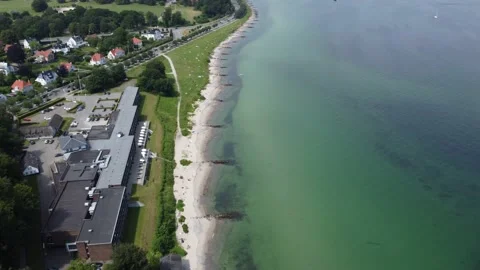Flying with Drone over Den uendelige bro (bridge) in Aarhus and Denmark Stock Footage 162309717