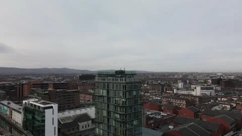 "Flying by drone over Dublin Docklands district" Stock Footage 152173390