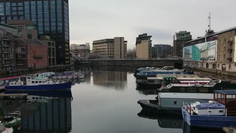 "Flying by drone over Dublin Docklands district" Stock Footage 152173475