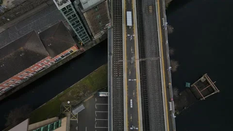 "Flying by drone over Dublin Docklands district" Stock Footage 152175214