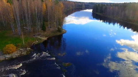 Flying the Drone Over the Lake Vídeos de archivo 75127469