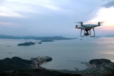 Flying drone Stock Photos