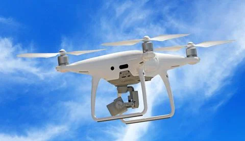 Flying drone quadcopter Stock Photos
