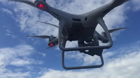 Flying Drone Quadcopter Technology Sky Gadget Aerial Photography Camera Flight Stock-Footage 277023539