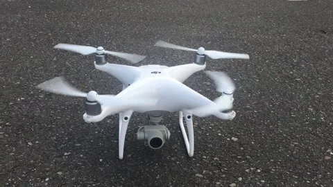 Flying Drone Quadcopter Technology Sky Gadget Aerial Photography Camera Flight Stock-Footage 277023540
