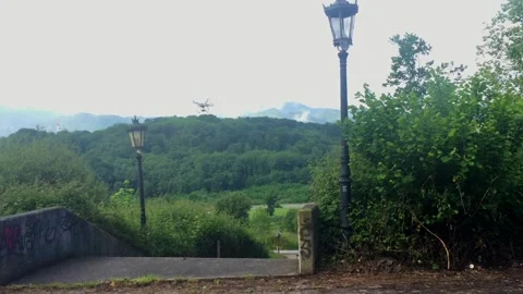 Flying Drone Quadcopter Technology Sky Gadget Aerial Photography Camera Flight Stock Footage 277023541
