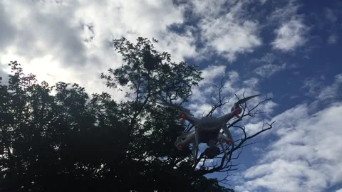 Flying Drone Quadcopter Technology Sky Gadget Aerial Photography Camera Flight Video stock 277023546