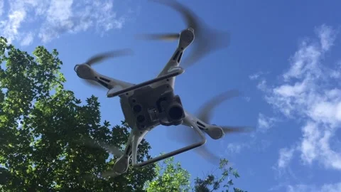 Flying Drone Quadcopter Technology Sky Gadget Aerial Photography Camera Flight Stock-Footage 277023569