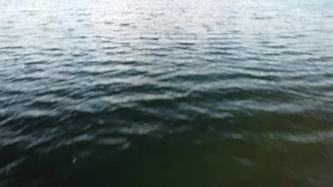 Flying a drone right over the lake water Video stock 307535798