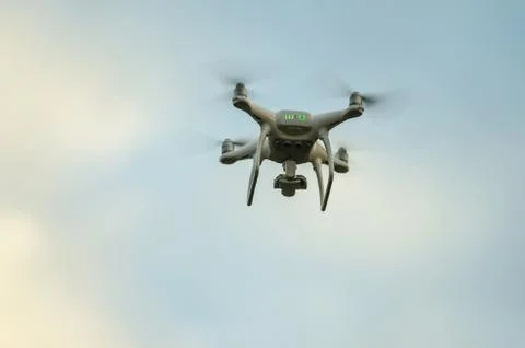 Flying drone on the sky Stock Photos
