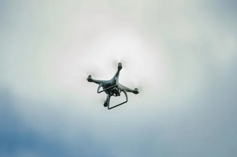Flying drone on the sky Stock Photos