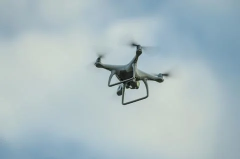 Flying drone on the sky Stock Photos