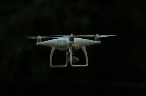Flying drone on the sky Stock Photos