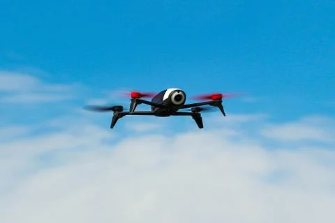 Flying drone in the sky Foto stock