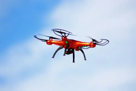 Flying drone in the sky Stock Photos