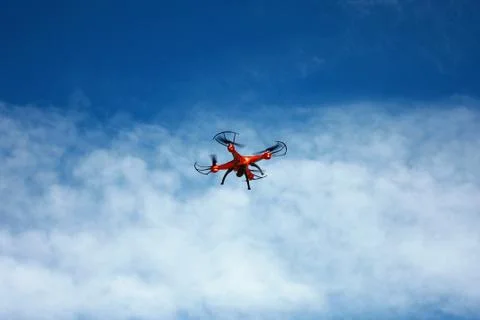 Flying drone in the sky Stock Photos