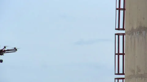 Flying drone in slow motion Stock Footage 68571132