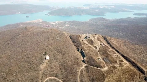 Flying a drone in spring over the sea and islands Stock Footage 196360221