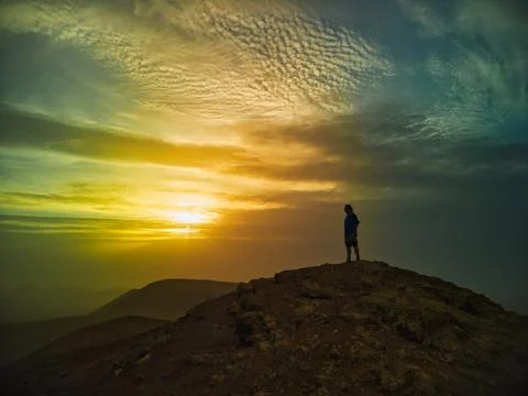 Flying a drone at sunset Stock Photos