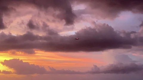 Flying Drone in Twilight Beach and Following Camera Stock Footage 125224336